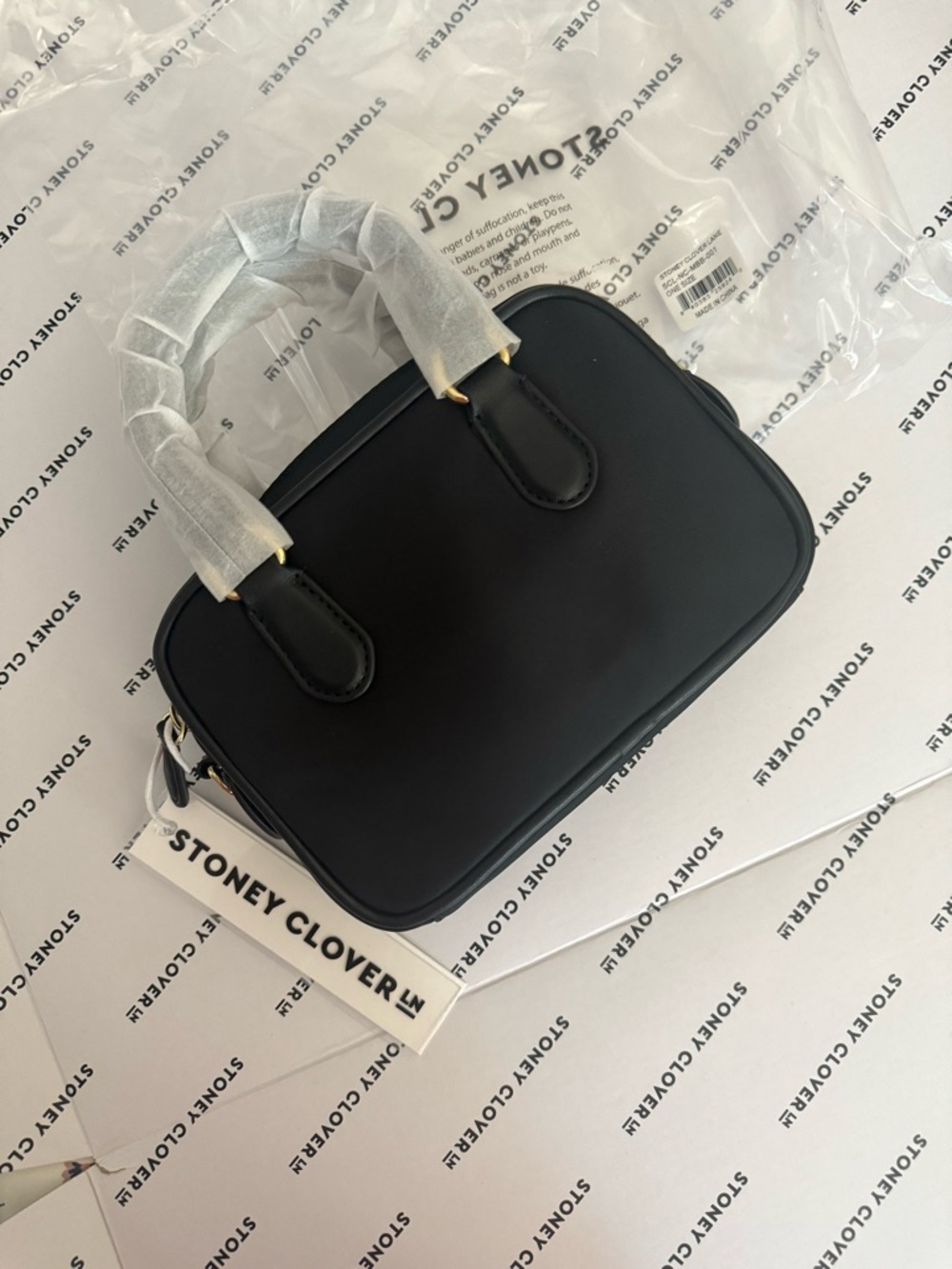 Stoney Clover Black Mini Crossbody Bowler Bag